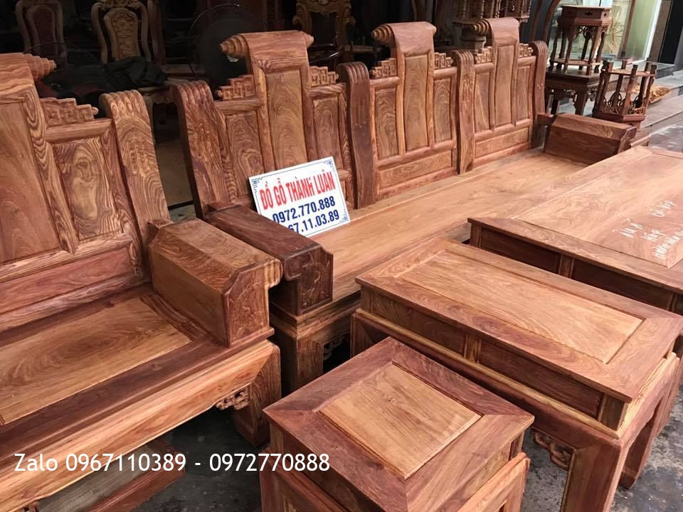 Bộ Ghế Âu á Hộp Hương Vân Đỏ (Bộ Đại) Hàng Vip.