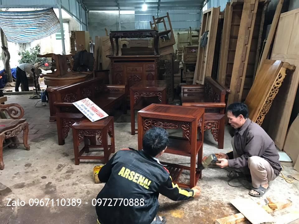 Bộ Trường Kỷ Gỗ Gụ 5 Món. Khách Ân Thi Hưng Yên,,