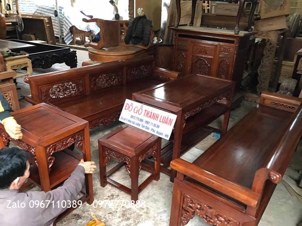 Bộ Trường Kỷ Gỗ Gụ 5 Món. Khách Ân Thi Hưng Yên..
