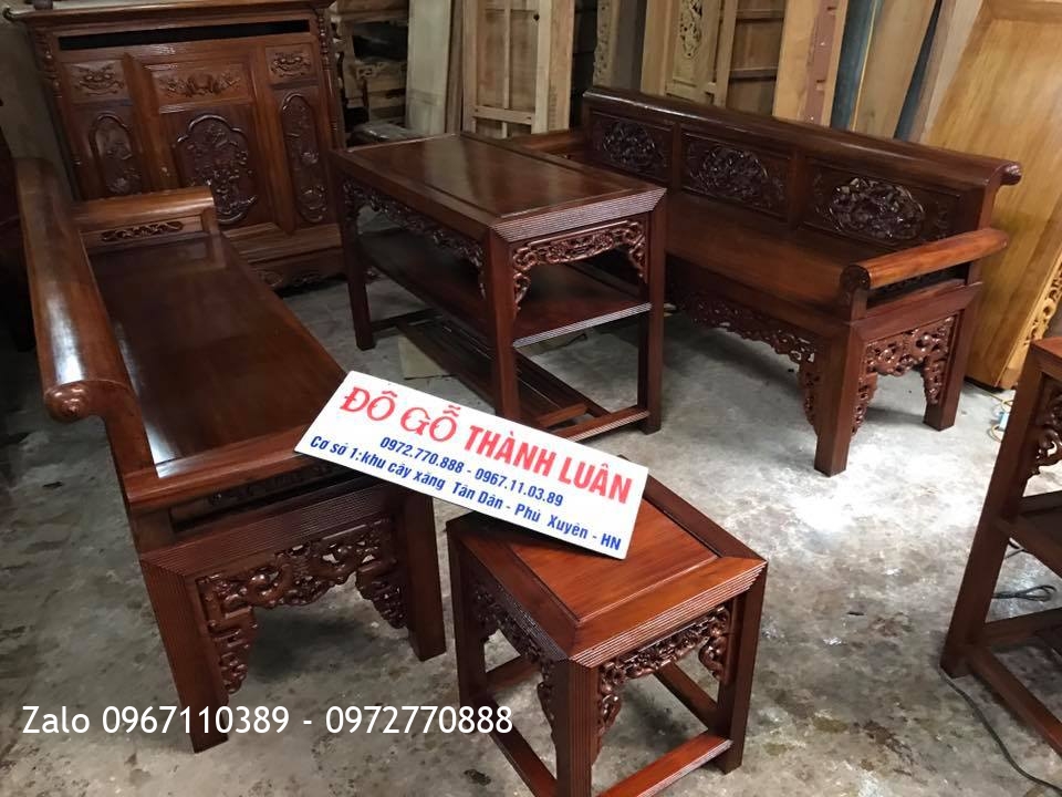 Bộ Trường Kỷ Gỗ Gụ 5 Món. Khách Ân Thi Hưng Yên: