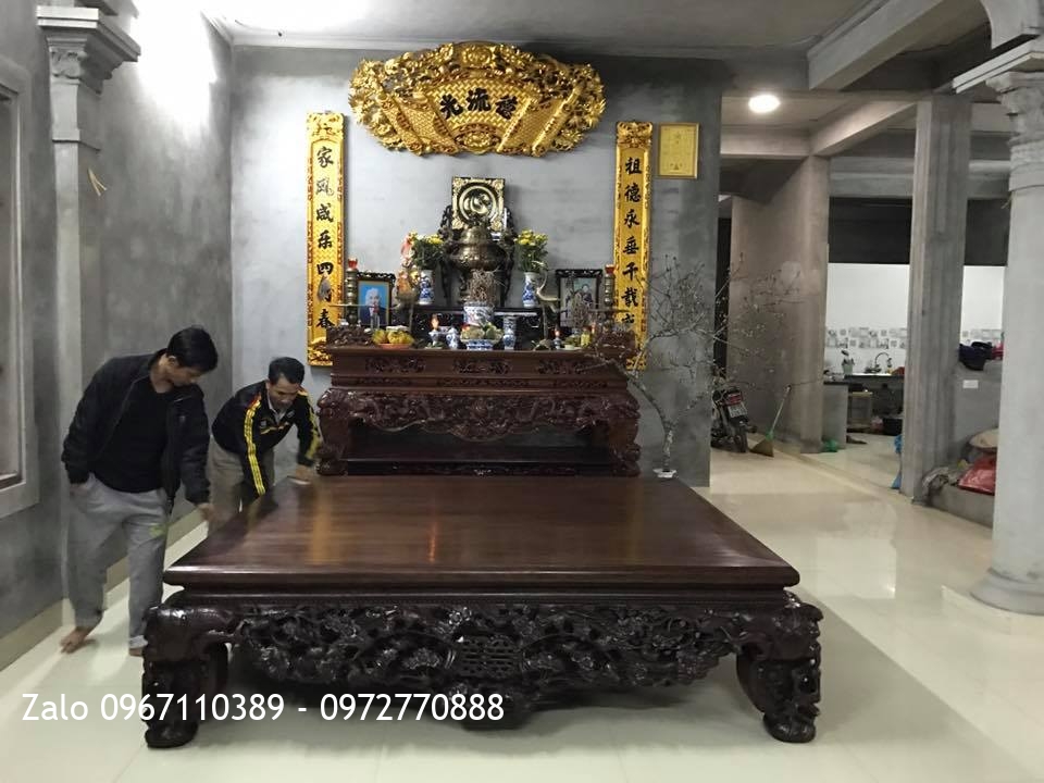 Sập Gụ Thập Điểu Quần Mai. A Lập Mê Sở Hưng Yên--