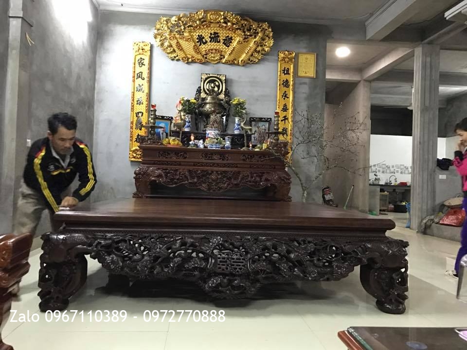 Sập Gụ Thập Điểu Quần Mai. A Lập Mê Sở Hưng Yên@@.