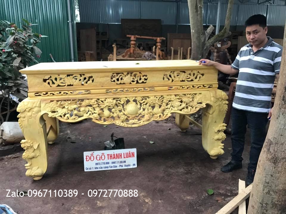 Sập Thờ Tứ Linh Gỗ Mít. A Tuấn Hà Nội..