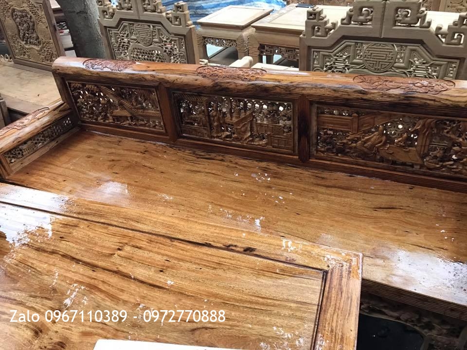 Bộ Trường Kỷ Bắc Bộ Gỗ Gụ Ta Qủang Bình,.