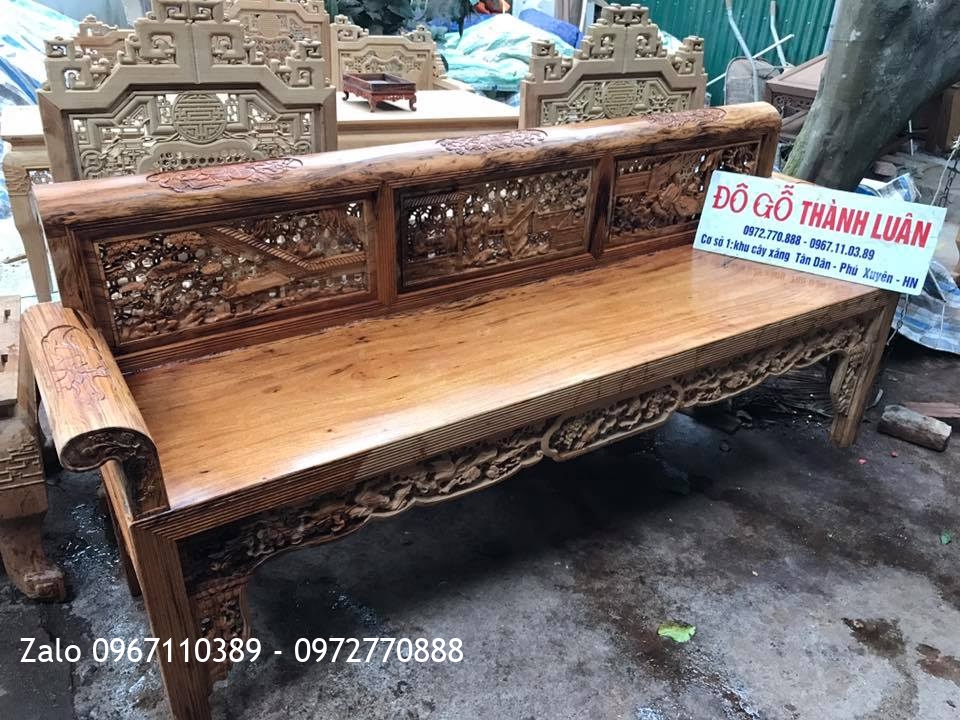 Bộ Trường Kỷ Bắc Bộ Gỗ Gụ Ta Qủang Bình;