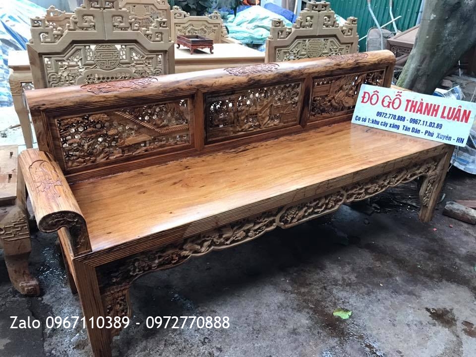 Bộ Trường Kỷ Bắc Bộ Gỗ Gụ Ta Qủang Bình;