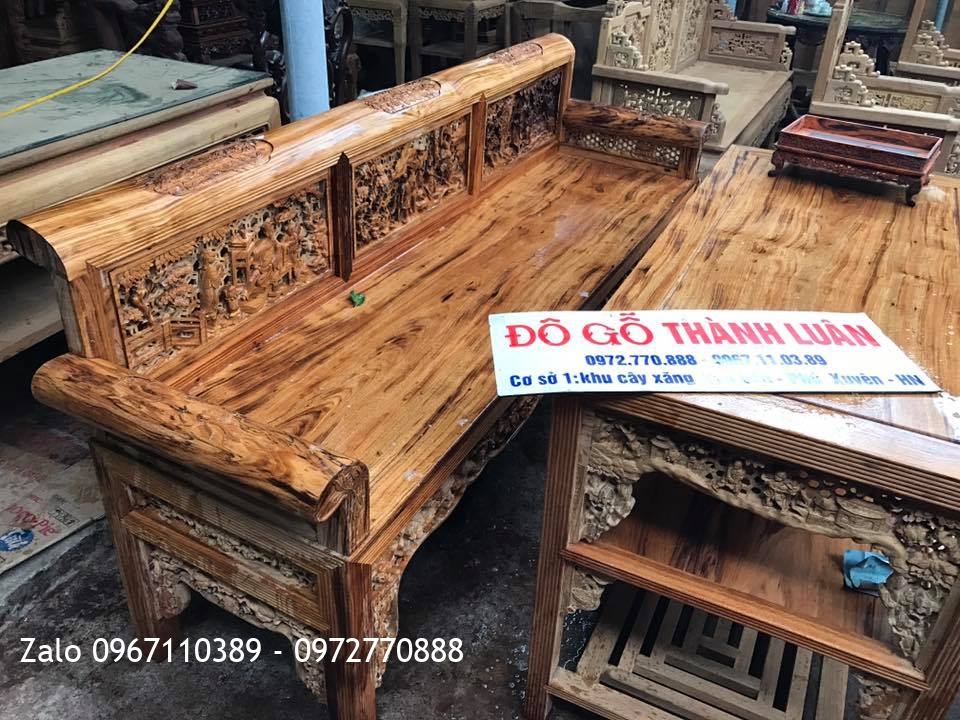 Bộ Trường Kỷ Bắc Bộ Gỗ Gụ Ta Qủang Bình.