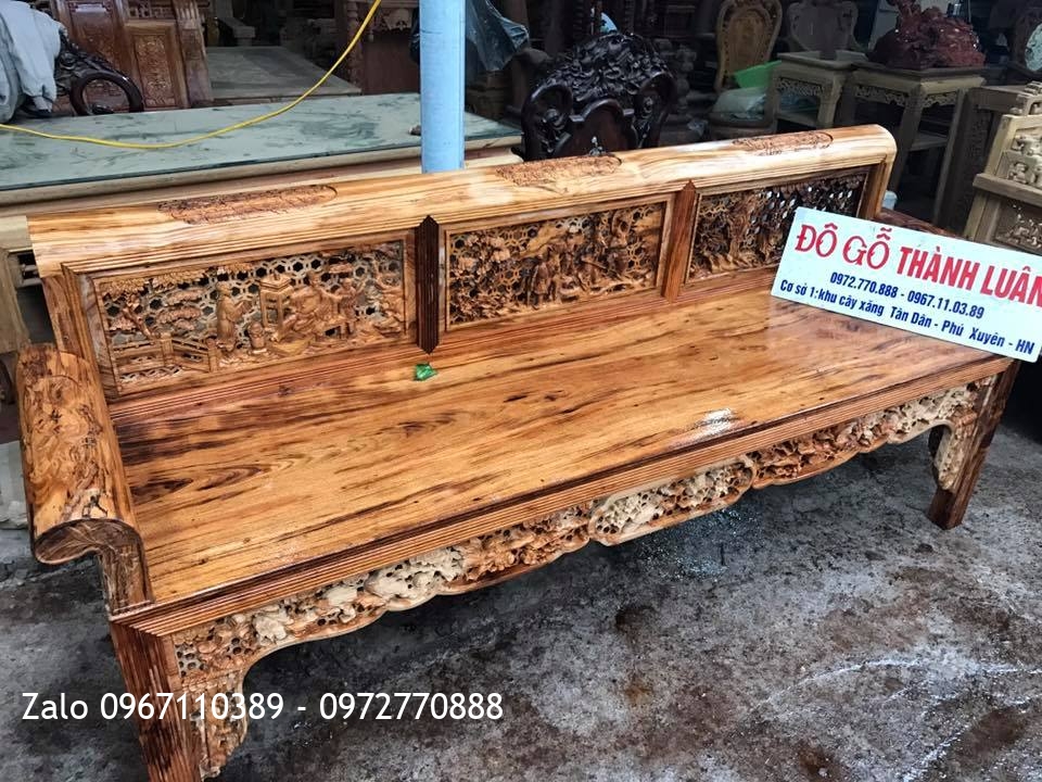 Bộ Trường Kỷ Bắc Bộ Gỗ Gụ Ta Qủang Bình: