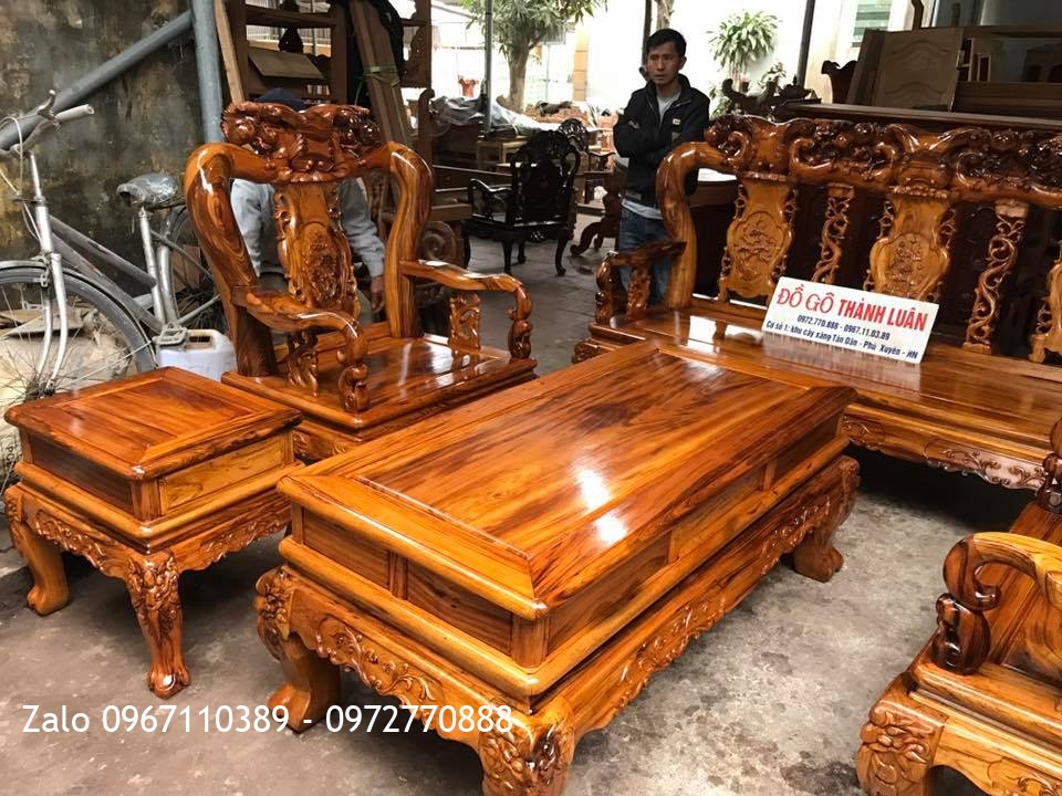 Bộ Ghế Gỗ Gụ Ta Quảng Bình Cột 12.6 Món VIP. Khách Nhà Bè TPHCM