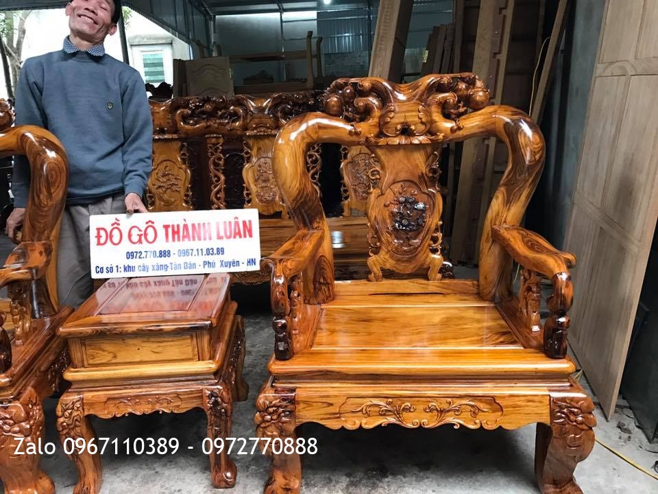 Bộ Ghế Gỗ Gụ Ta Quảng Bình Cột 12.6 Món VIP. Khách Nhà Bè TPHCM,,