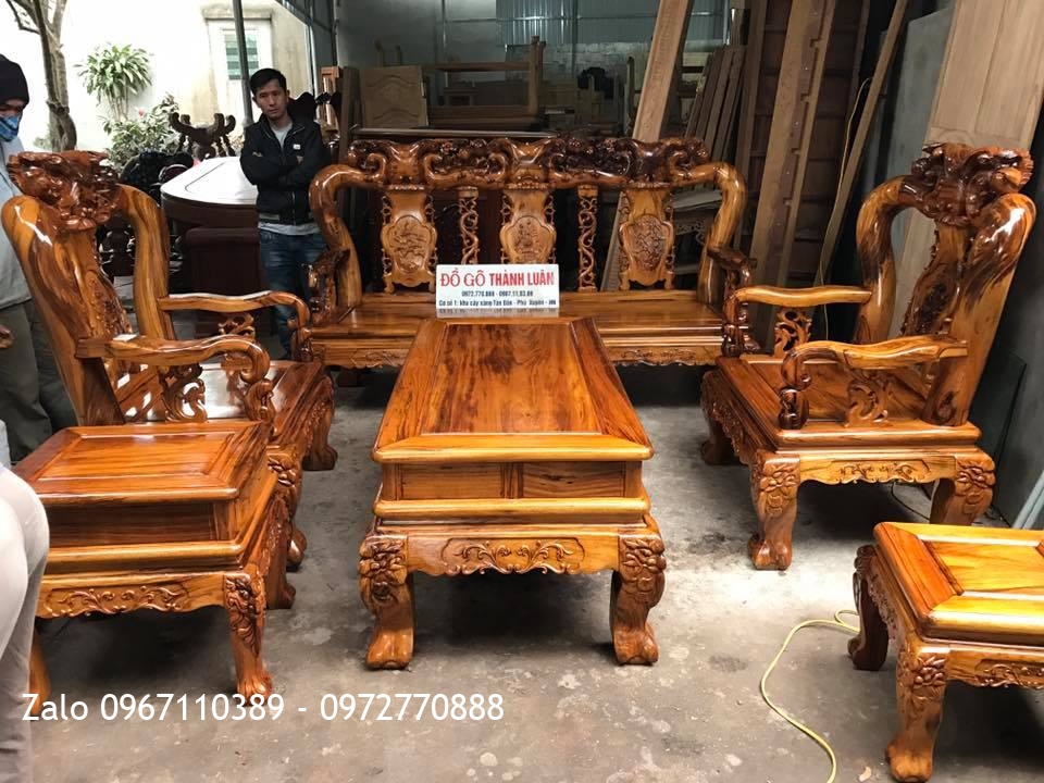 Bộ Ghế Gỗ Gụ Ta Quảng Bình Cột 12.6 Món VIP. Khách Nhà Bè TPHCM