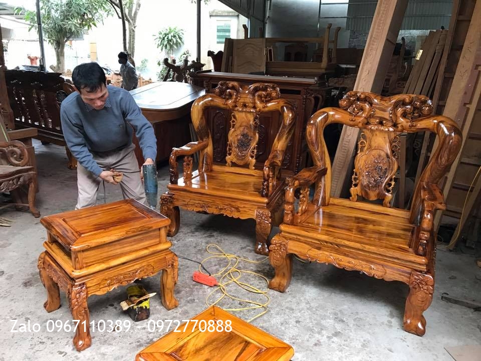 Bộ Ghế Gỗ Gụ Ta Quảng Bình Cột 12.6 Món VIP. Khách Nhà Bè TPHCM::.