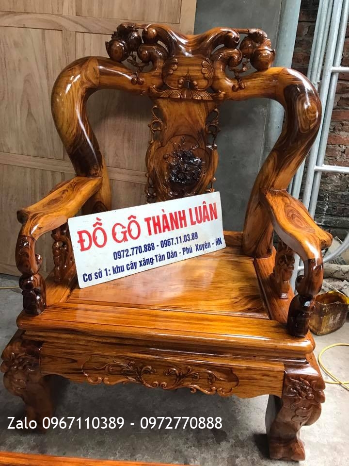 Bộ Ghế Gỗ Gụ Ta Quảng Bình Cột 12.6 Món VIP. Khách Nhà Bè TPHCM,