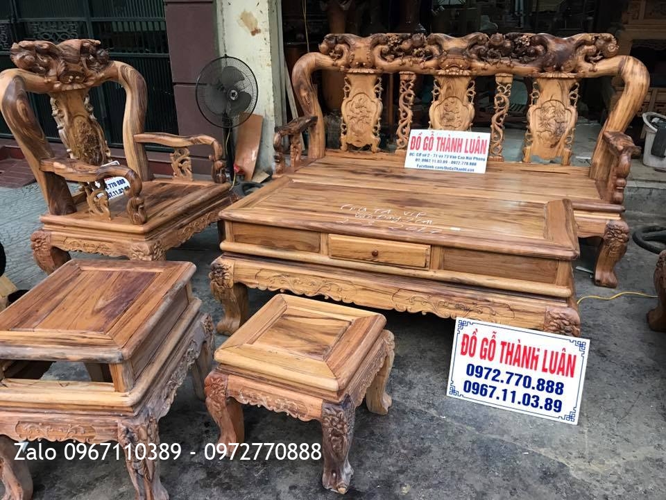 Bộ Ghế Gỗ Gụ Ta Quảng Bình VIP Cột 12.6 Món