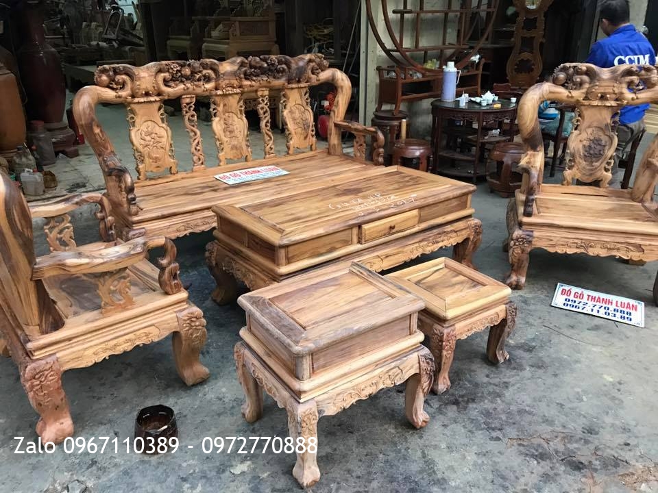 Bộ Ghế Gỗ Gụ Ta Quảng Bình VIP Cột 12.6 Món@