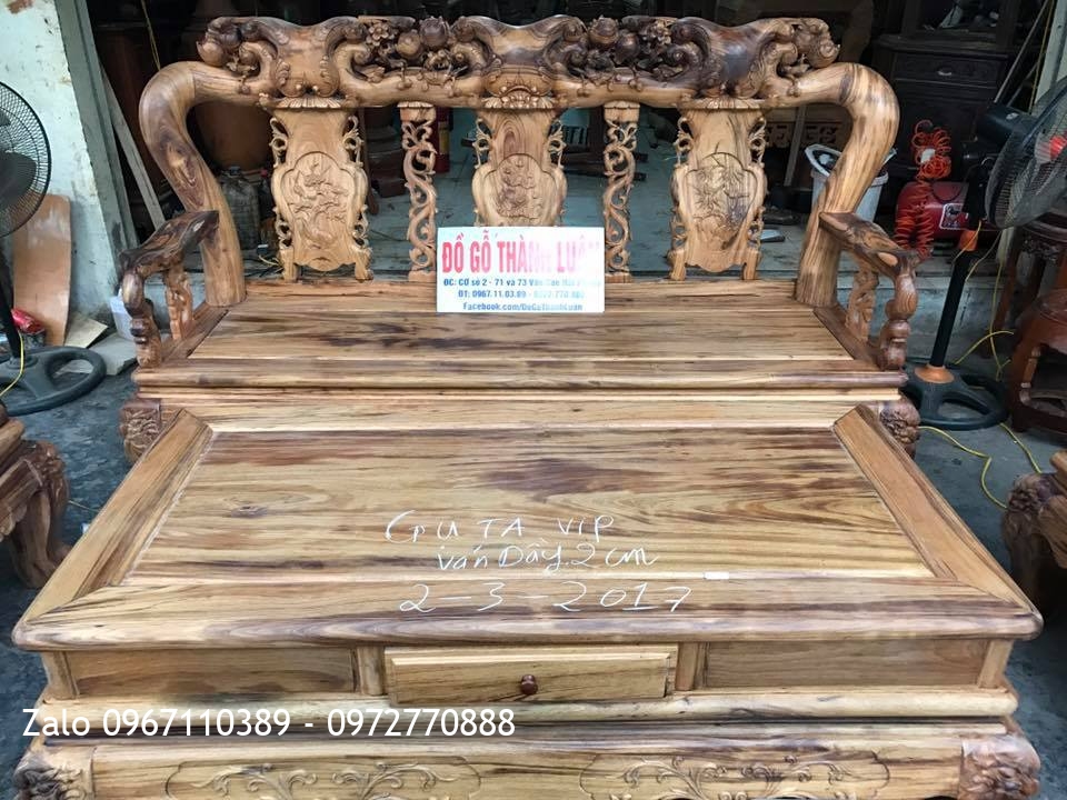 Bộ Ghế Gỗ Gụ Ta Quảng Bình VIP Cột 12.6 Món::