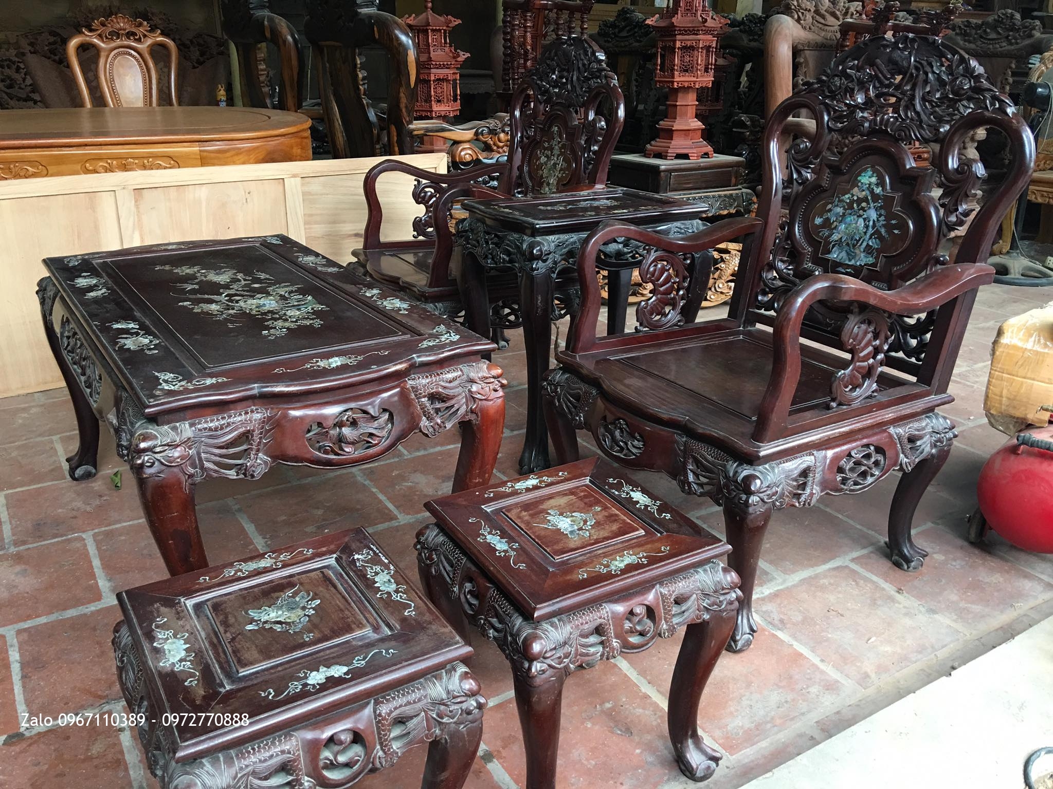 Bộ Ghế Thái Phượng Gỗ Gụ Ta Quảng Bình---1