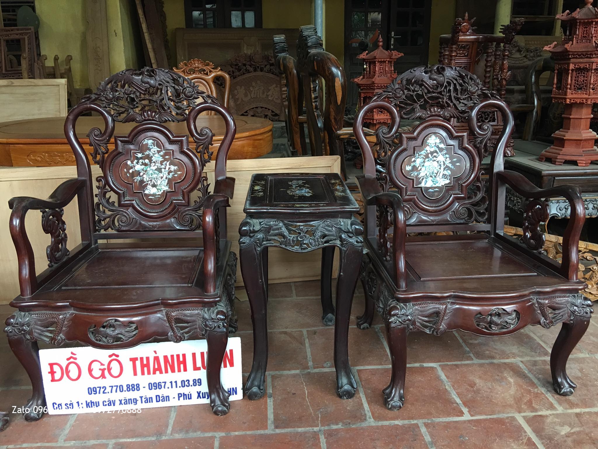 Bộ Ghế Thái Phượng Gỗ Gụ Ta Quảng Bình,,.