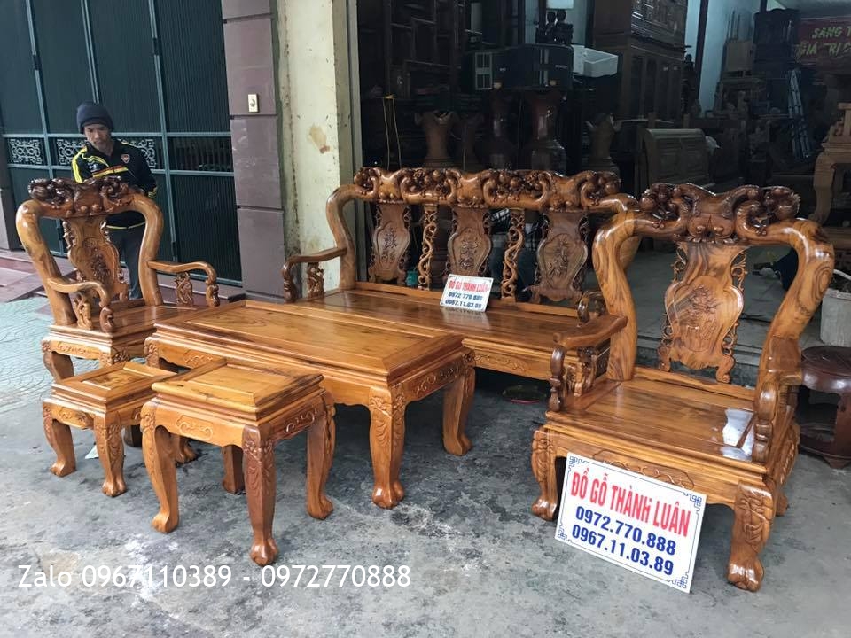 Bộ Ghế Gỗ Gụ Ta Quảng Bình C10.6 Món. A Du Hải Phòng.