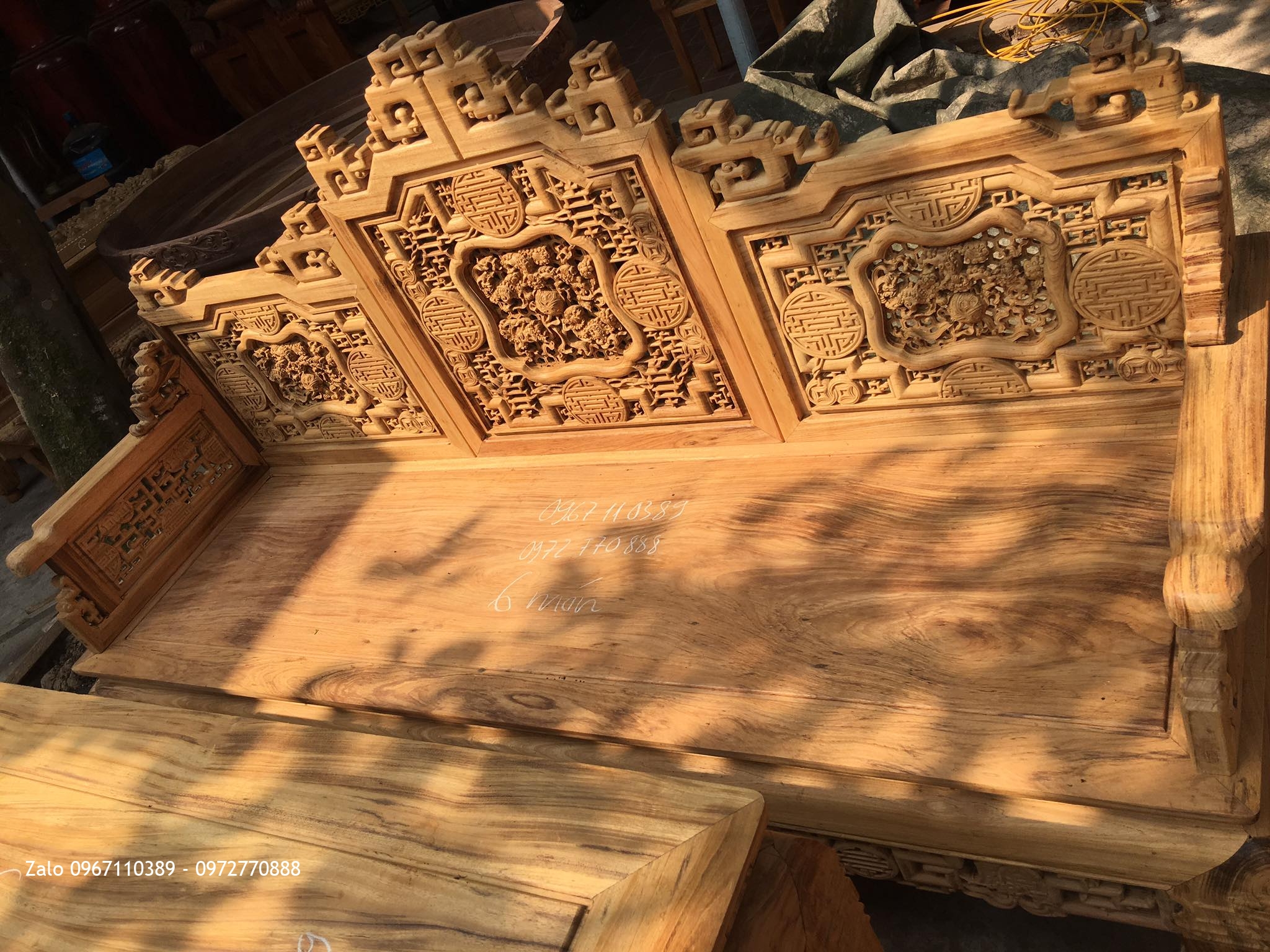 2 Bộ Trường Kỷ Huế Ngũ Lân 6 Món Gỗ Gụ Ta Quảng Bình Vân Tuyển:.