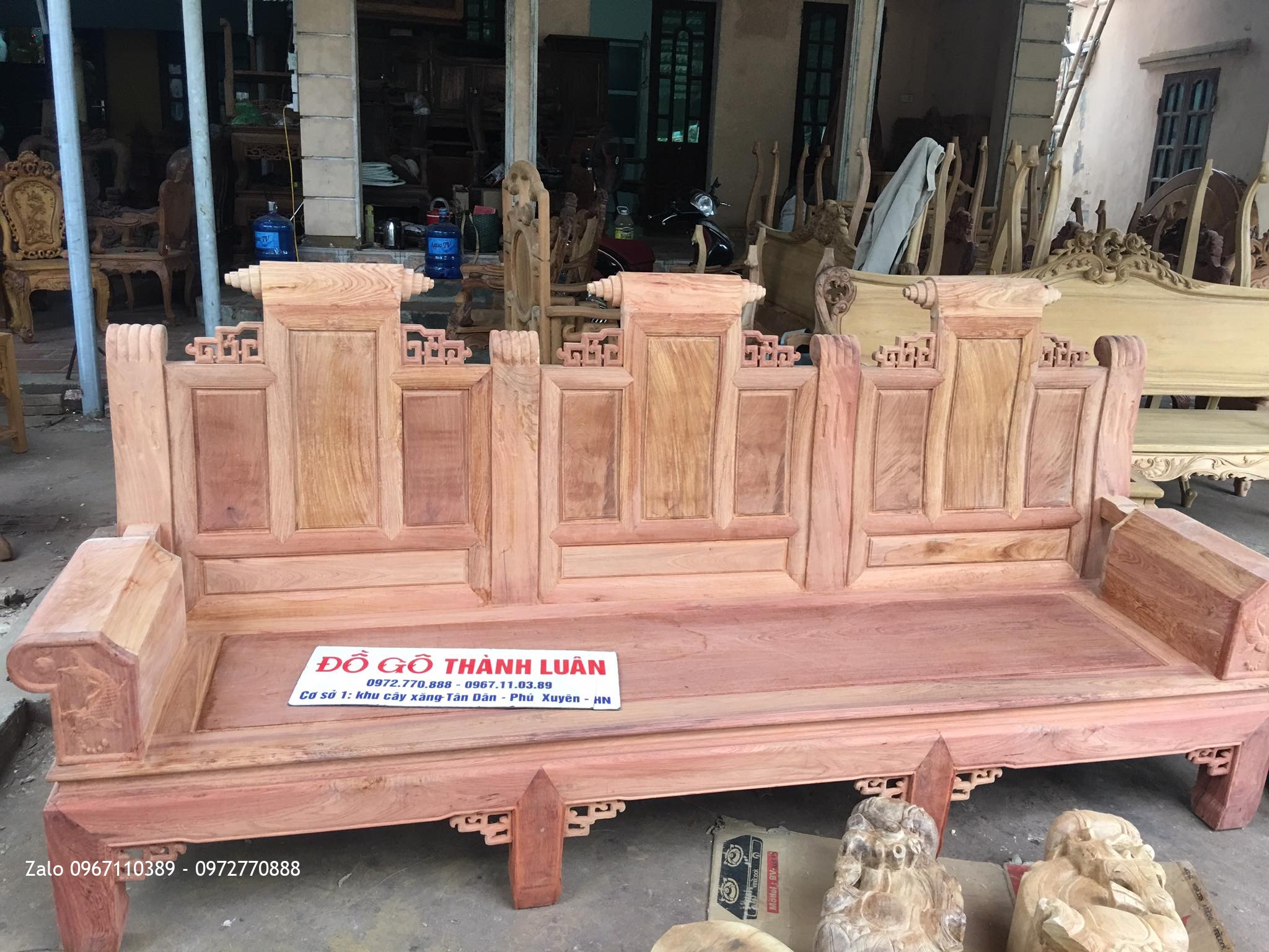 Bàn Ghế Âu Á Hộp Gỗ Hương Đỏ Lào.6 Món