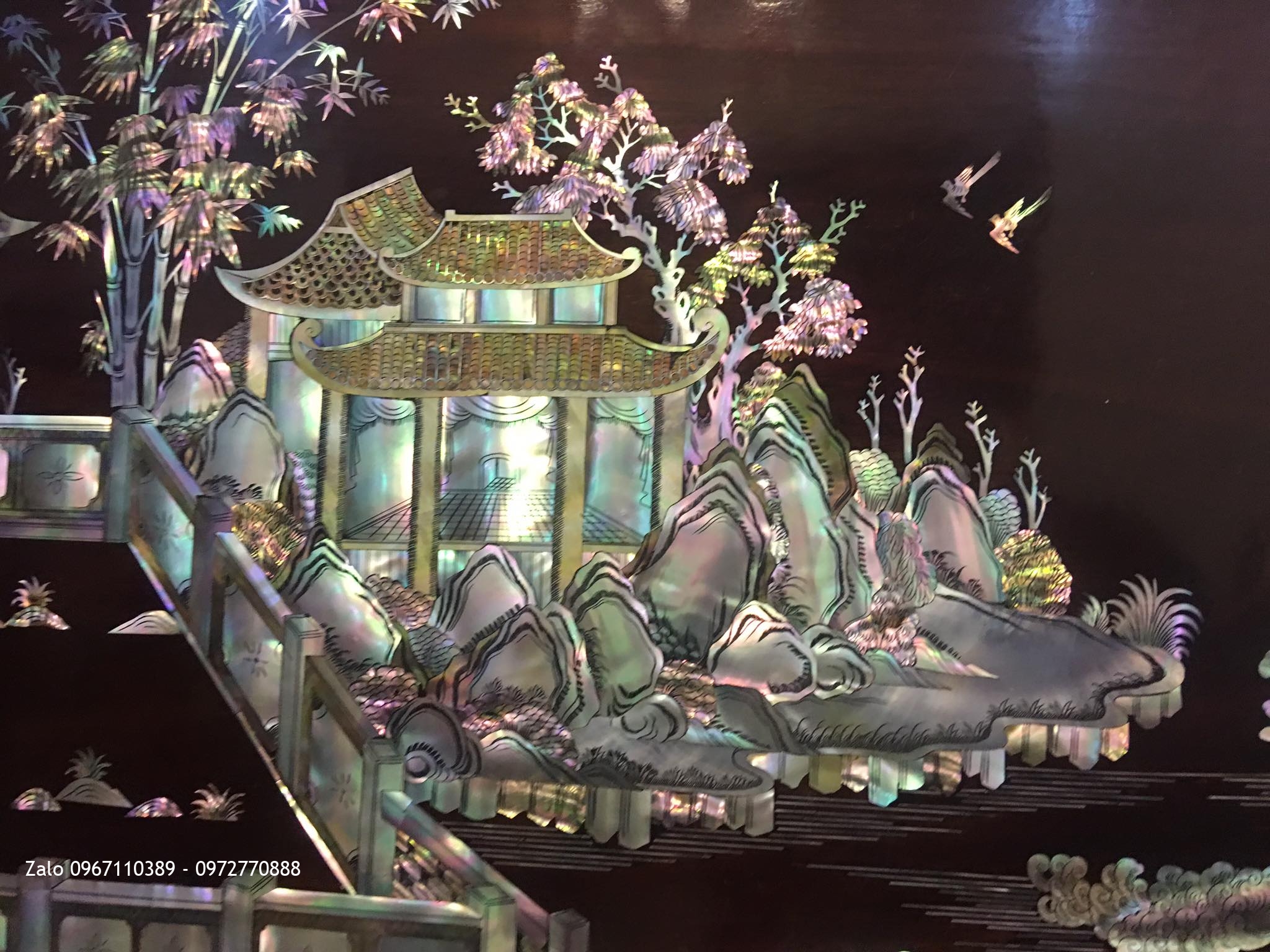 Tranh Gỗ Khảm Ốc Thuận Buồm Xuôi Gió 1m75x1m07-ư