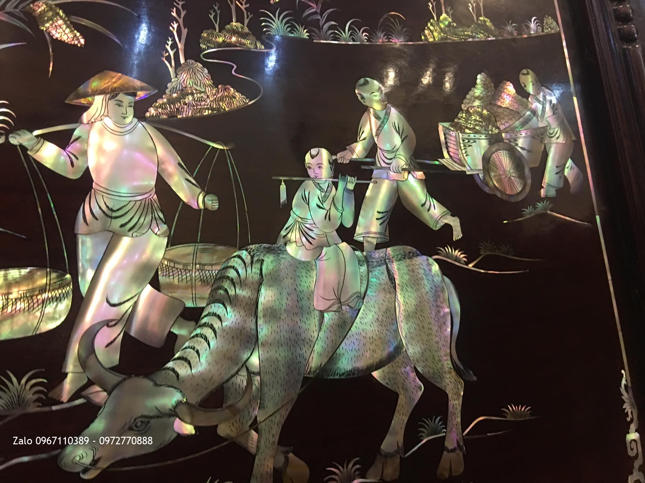 Tranh Gỗ Khảm Ốc Thuận Buồm Xuôi Gió 1m75x1m07.