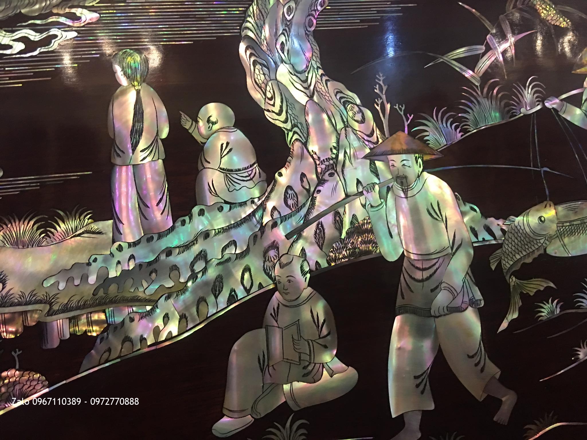 Tranh Gỗ Khảm Ốc Thuận Buồm Xuôi Gió 1m75x1m07.