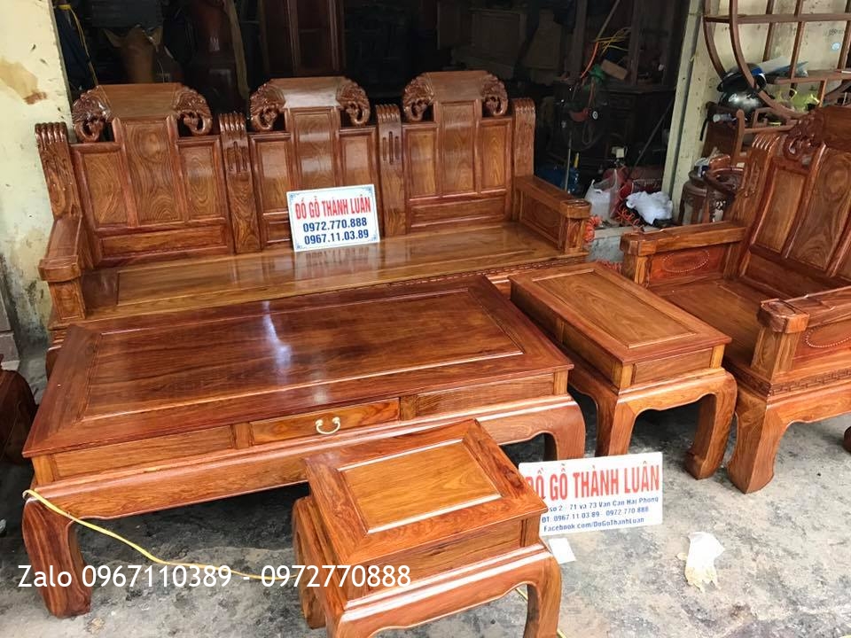 Bộ Ghế Như Ý Đầu Voi Gỗ Hương Vân Đỏ. A Quân Kiến An Hải Phòng.