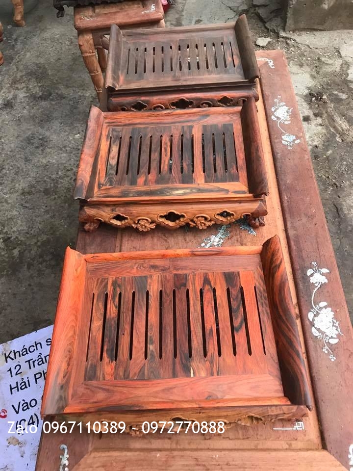 n Gỗ Trắc Cao 80 Và Một Số Khay Trà Gỗ Trắc Và Gỗ Hương.: