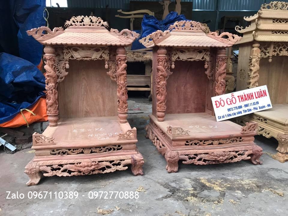 Bàn Thờ Thần Tài Ông Địa Gỗ Gụ Và Gỗ Hương.