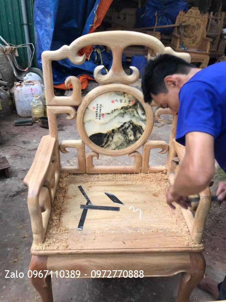 Bộ Móc Mỏ Gỗ Gụ 8 Món Đá Cẩm Thạch Hàng Vip,,