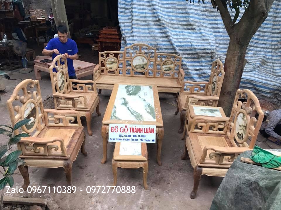 Bộ Móc Mỏ Gỗ Gụ 8 Món Đá Cẩm Thạch Hàng Vip.