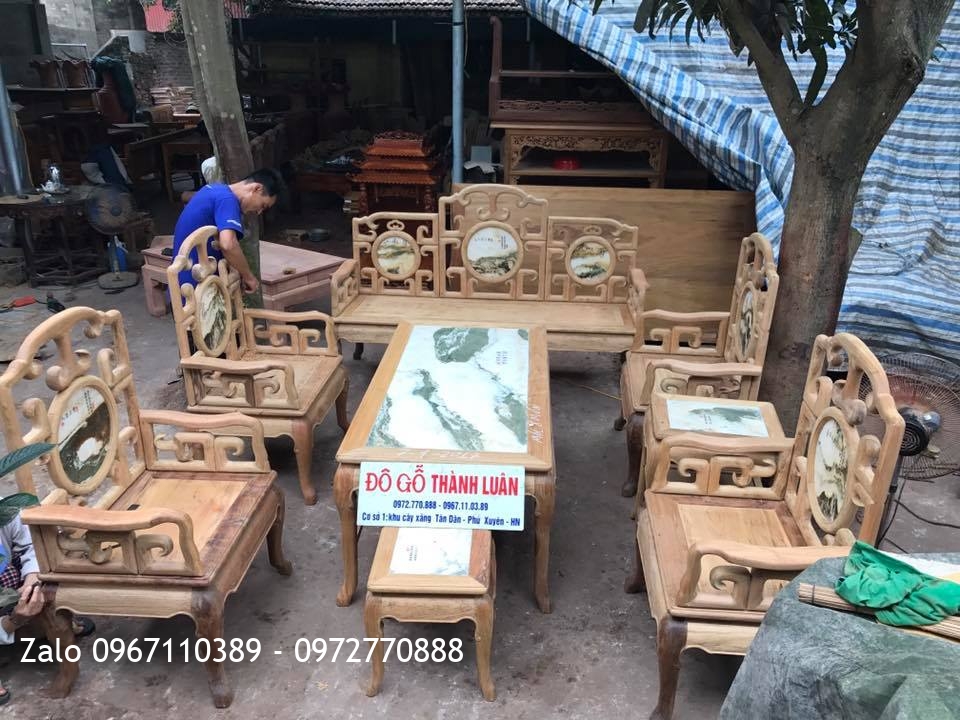 Bộ Móc Mỏ Gỗ Gụ 8 Món Đá Cẩm Thạch Hàng Vip.