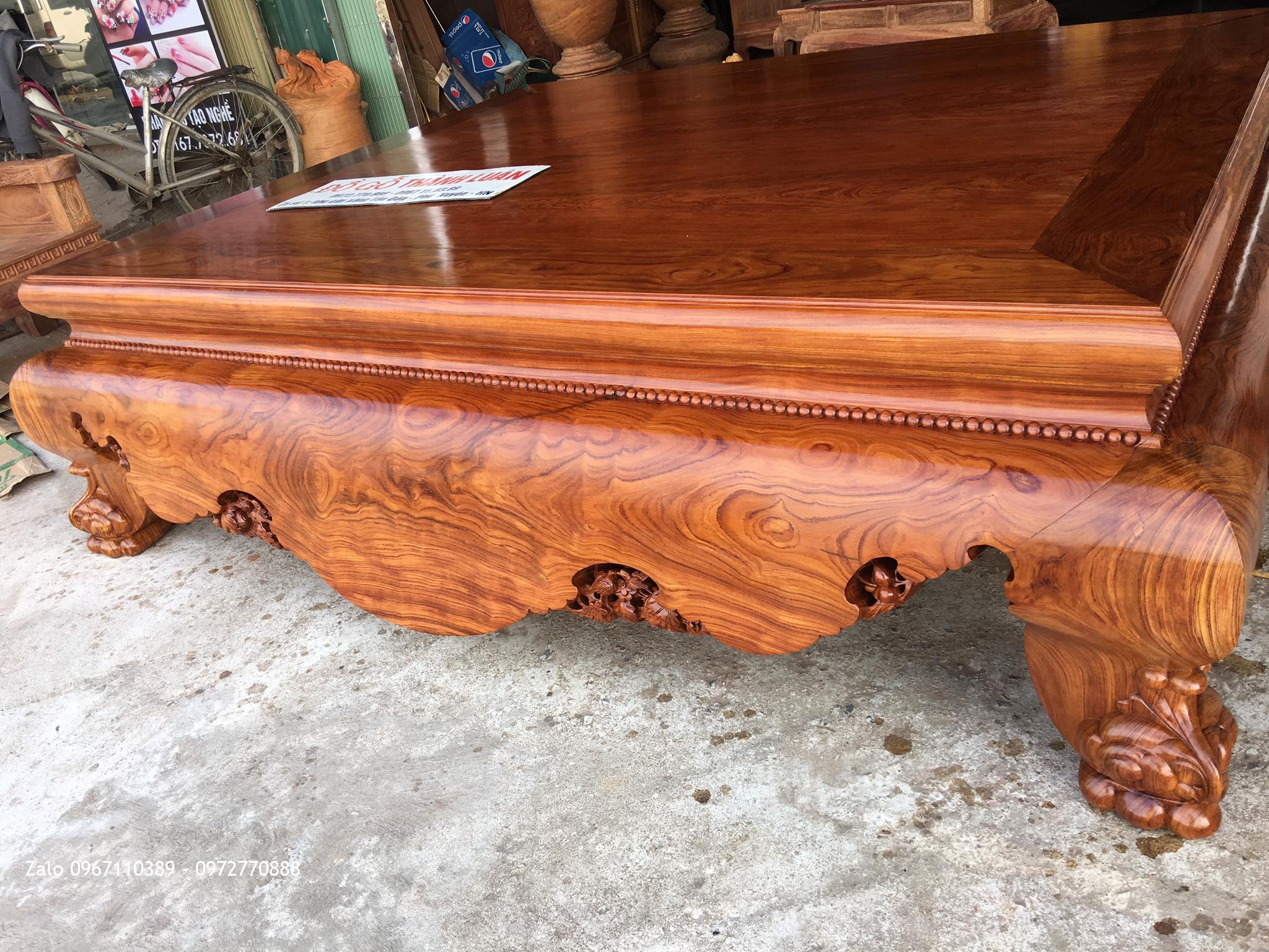 Sập Thập Cẩm Lai Mặt 1 Lá Vân Víp. A Phước Kinh Môn Hải Dương,