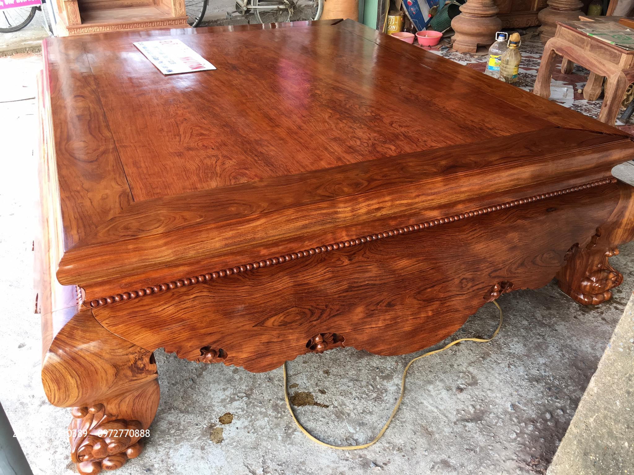 Sập Thập Cẩm Lai Mặt 1 Lá Vân Víp. A Phước Kinh Môn Hải Dương.