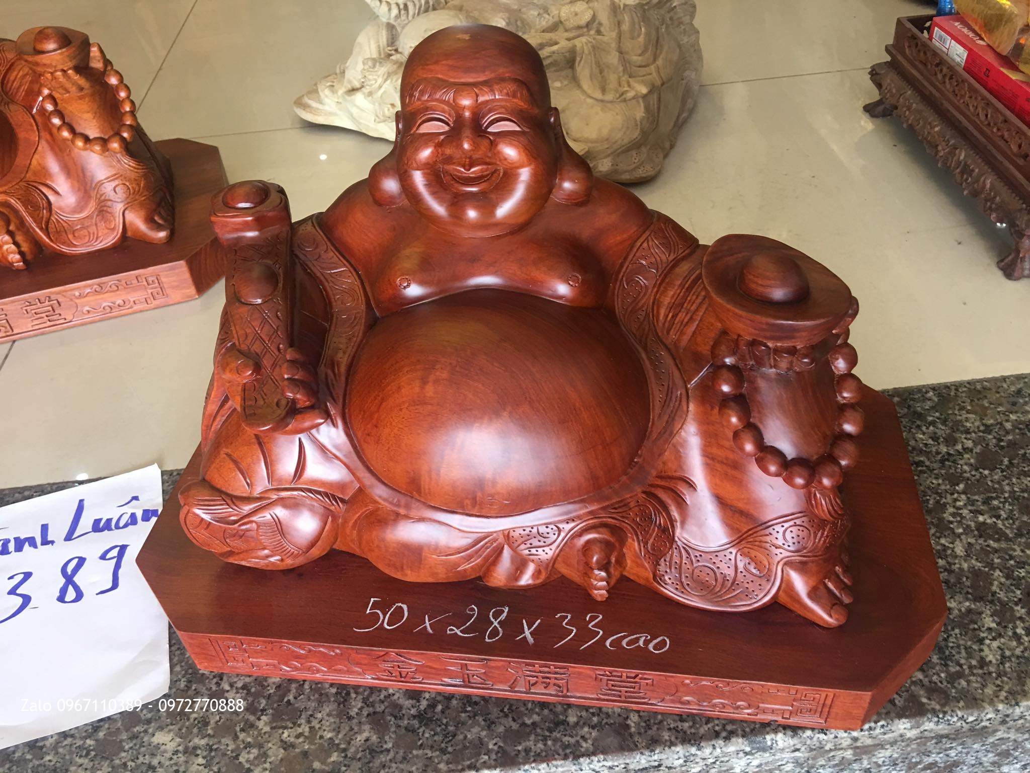 3 Pho Tượng Di Lặc Gỗ Hương(Kim Ngọc Mãn Đường) Gỗ Nu Nghiến.