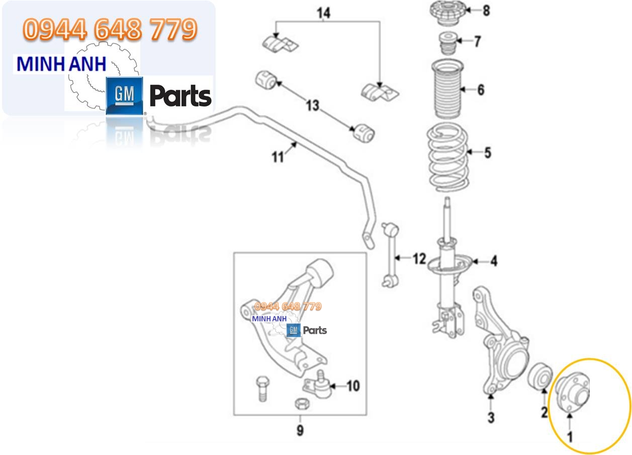 Moay ơ trước xe Spark M300 chính hãng GM