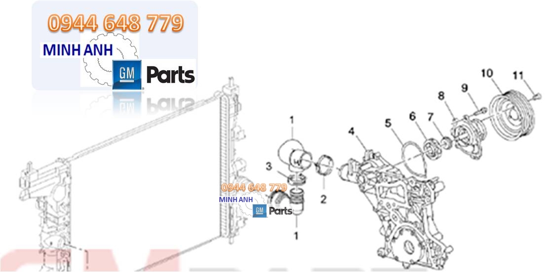 Ống nước từ két đến bơm nước xe Cruze 1.8 chính hãng GM