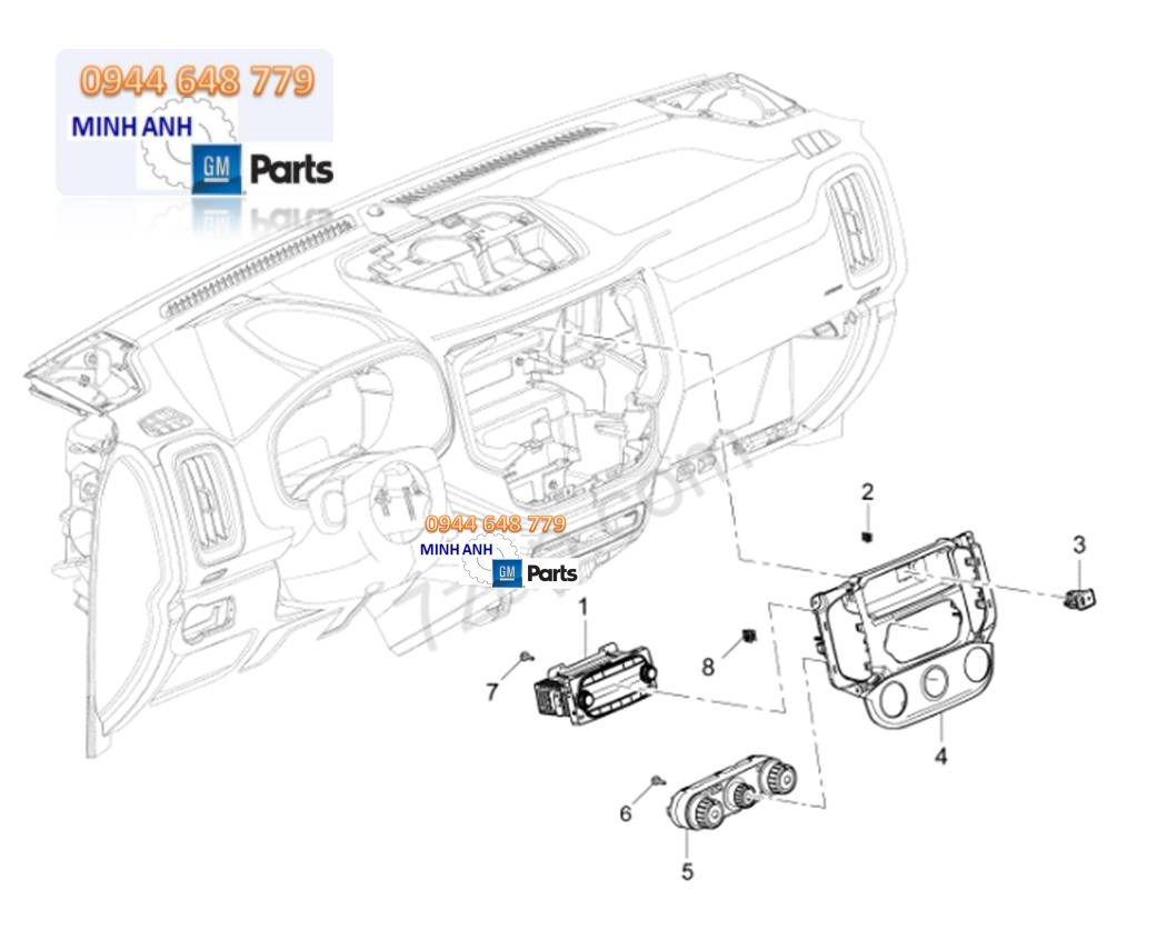 Công tắc điều hòa xe Trailblazer chính hãng GM