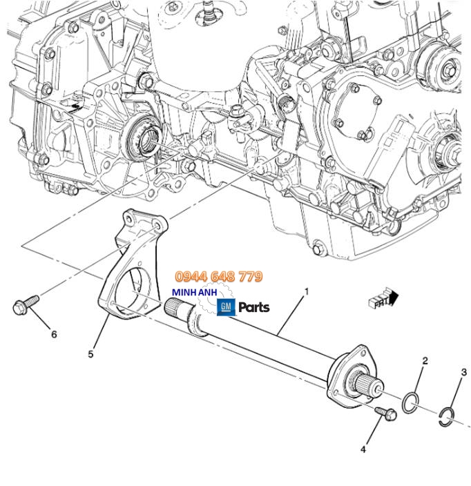 Trục láp trung gian xe Captiva C140 chính hãng GM