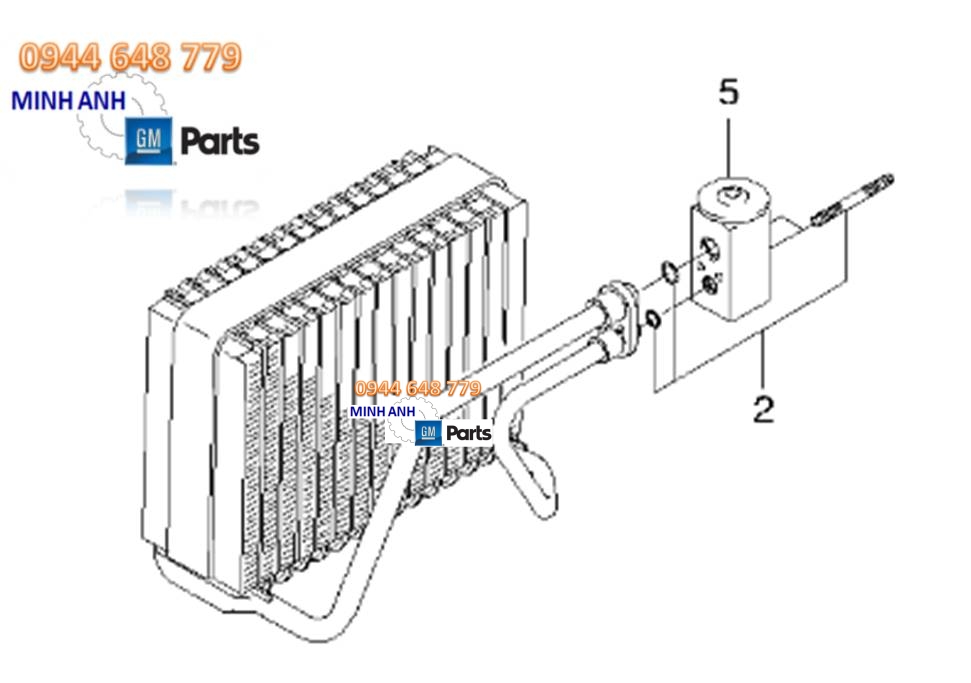 Giàn lạnh điều hòa xe Vivant chính hãng GM