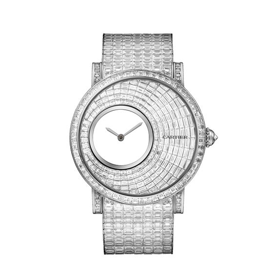 Rotonde de Cartier Mysterious Hours Watch white