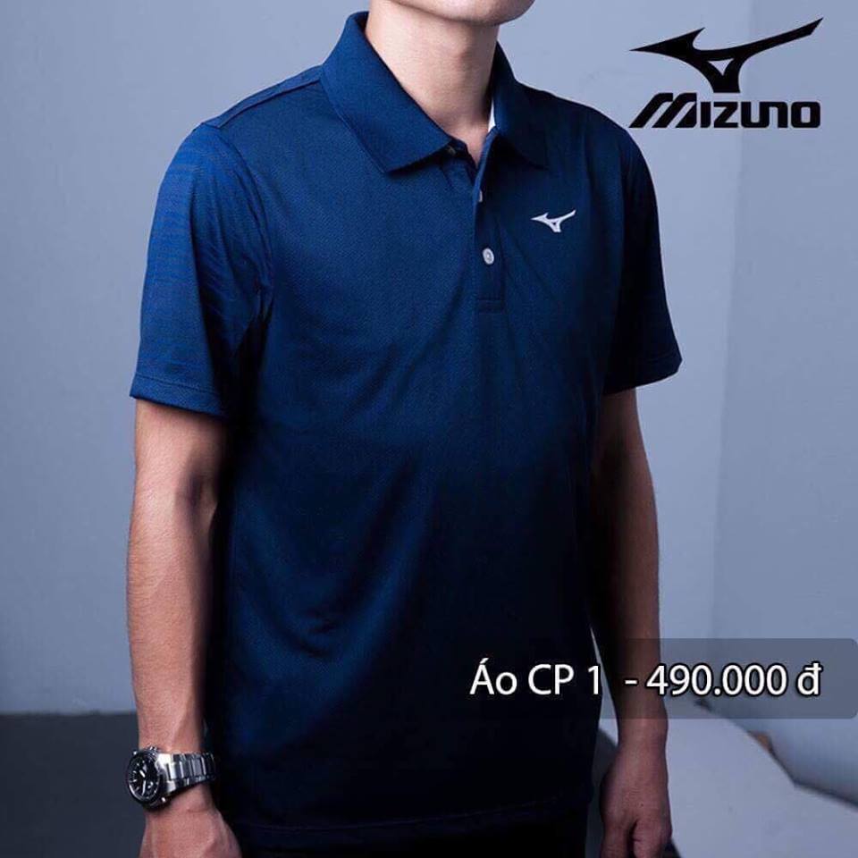 ÁO POLO MIZUNO CROSSTIC MÀU XANH ĐEN