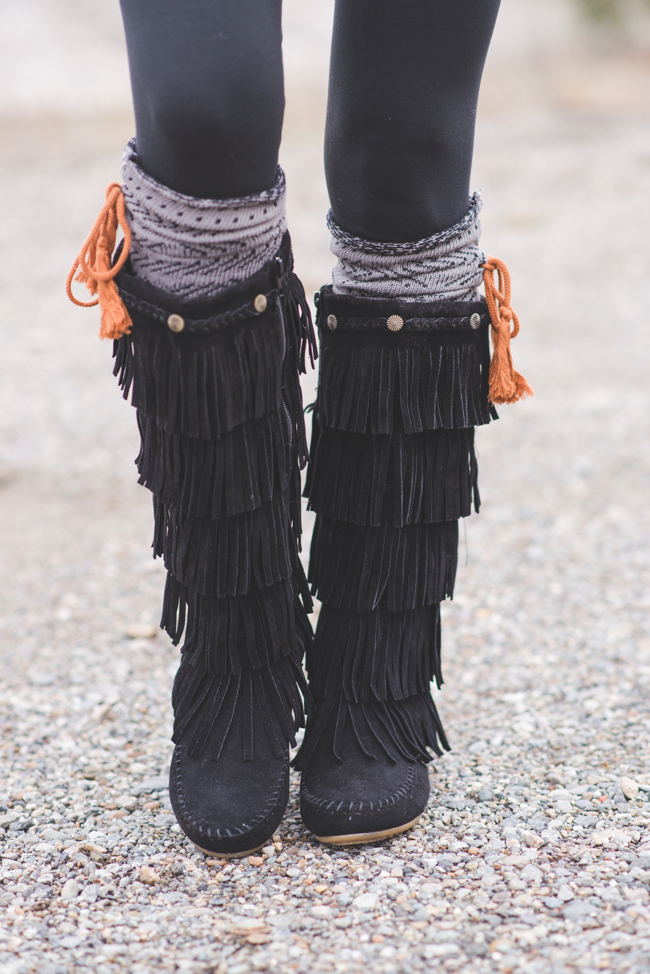 BOHEMIAN BRAIDED STUD MOCCASIN BOOTS