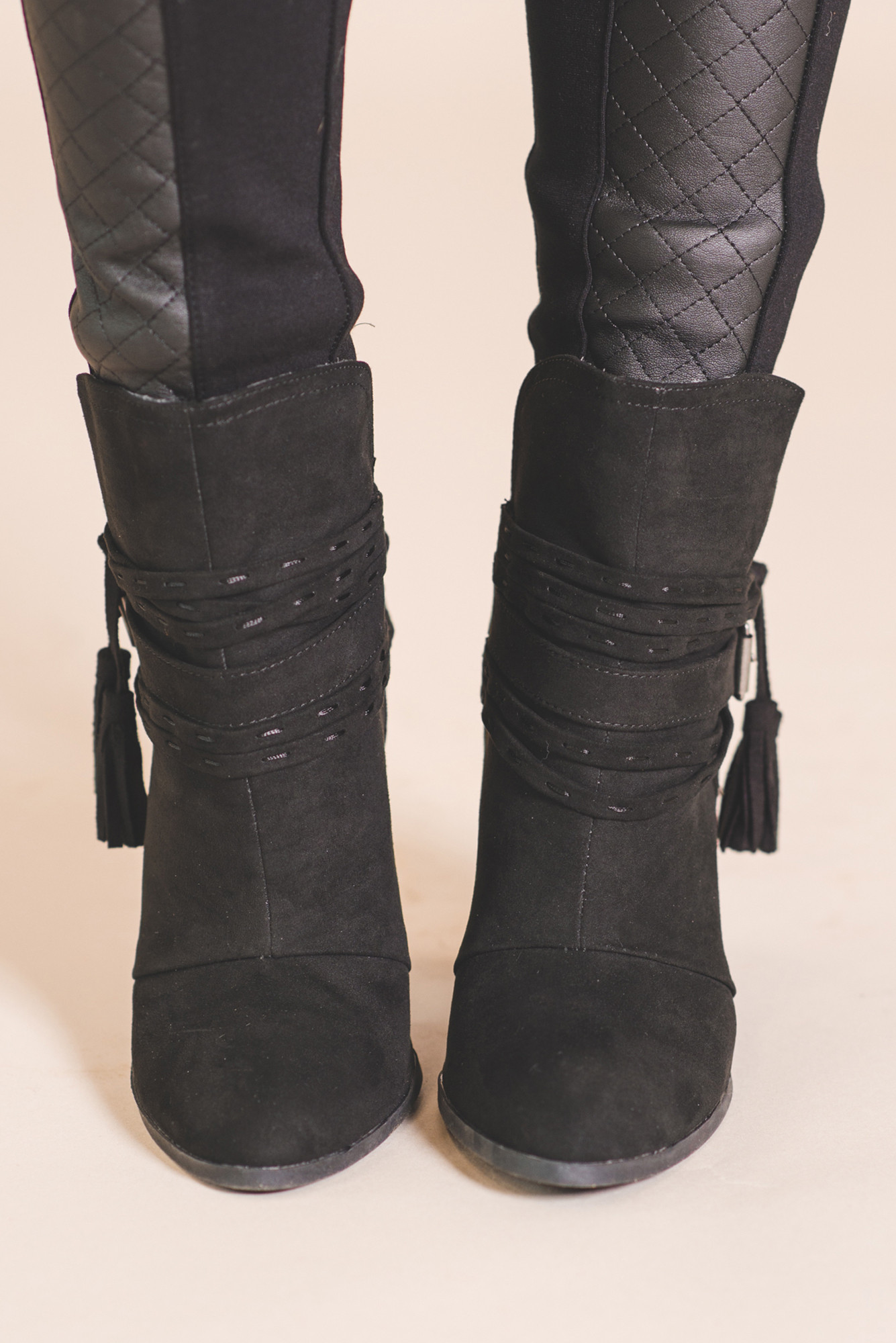 Kick Your Feet Up Suede Heel Boots