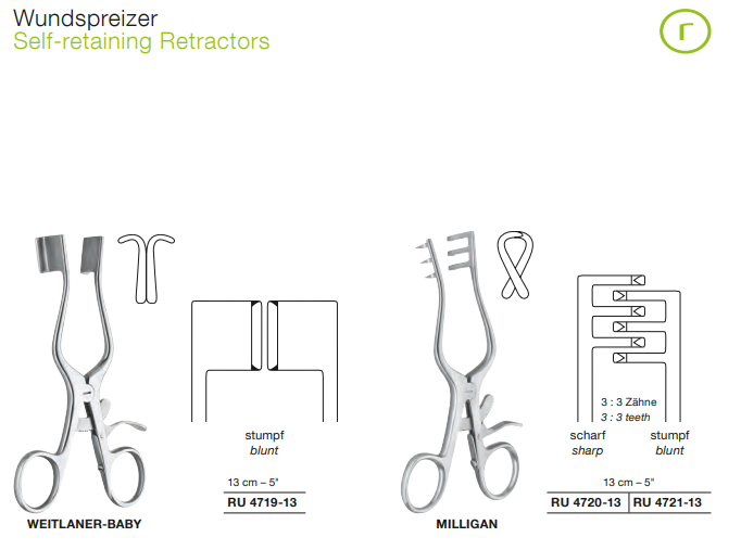 Self-retaining retractors
