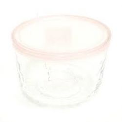 Hộp thủy tinh kim cương có nắp màu hồng 420ml