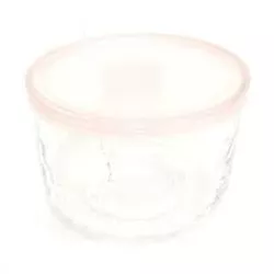 Hộp thủy tinh kim cương có nắp màu hồng 420ml