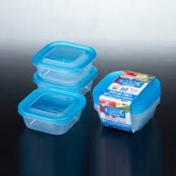 Set 3 hộp nhựa nắp xanh Nakaya 380ml